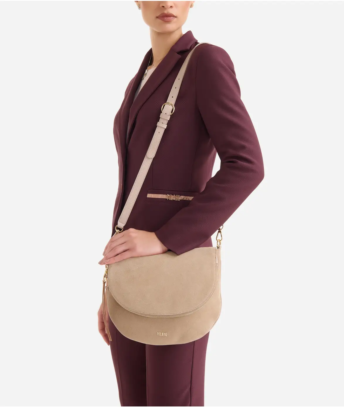 Wild Leather sottospalla con patta Greige-Alviero Martini 1C