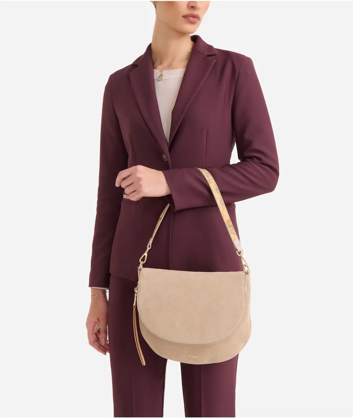 Wild Leather sottospalla con patta Greige-Alviero Martini 1C